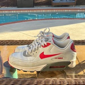 red and grey nike air max 90’s